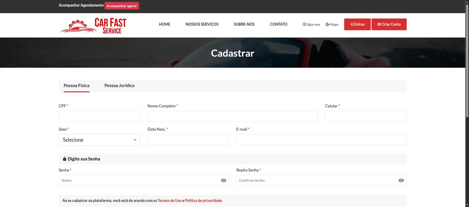 CarFast — 03 — Cadastro do cliente