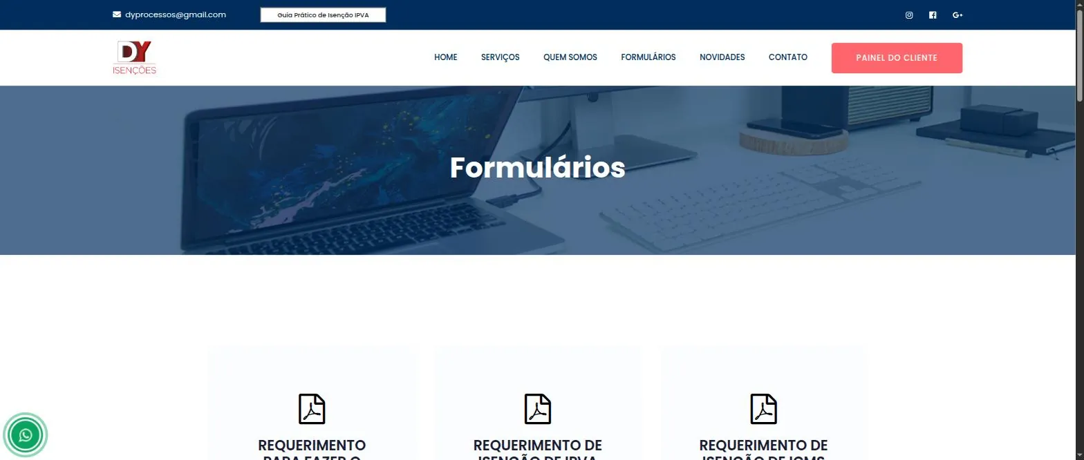 DyIsenções — 04 — Formulários